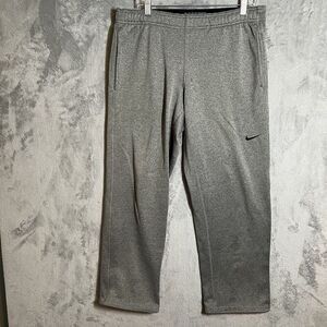 Nike THERMA-FIT Sweatpants Men M Gray Fleece‎ Adjustable Leg KO Knockout